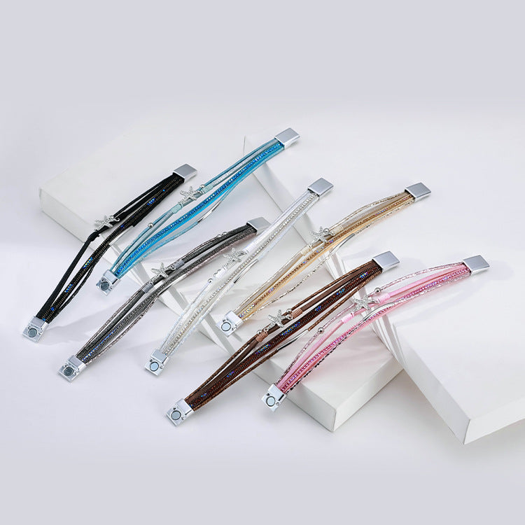 Wholesale Multi-layer Diamond Starfish Bracelet